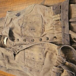 URBAN OUTFITTERS DENIM TIE DYE COVERALL JUMPSUIT